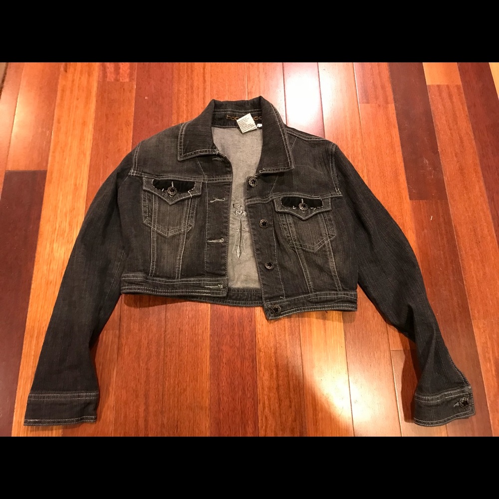 Black crop jean jacket